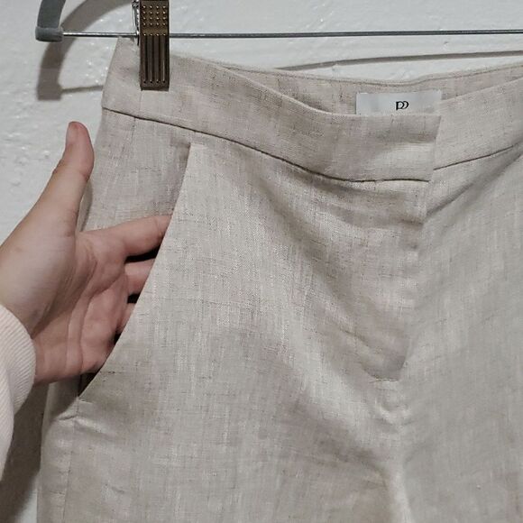 2 Pair Banana Republic 100% Linen HR Slim Ankle Pant in Sand & Black Size 2 - Picture 9 of 16